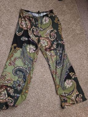 Melissa Paige Paisley Lounge Pants in Olive, Black & Burgundy